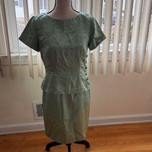 Papell Boutique Sage Green Floral Jacquard Pencil Dress Set